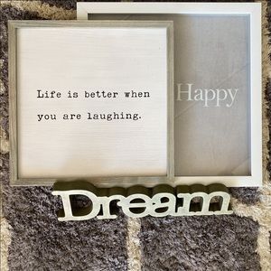 3 Light Gray/White Boho Frames